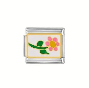 Charmlink Flower DIY Italian Charm Bracelet Charms Jewelry Making Bracelet Rings